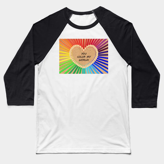 Colouring Pencil Heart Baseball T-Shirt by RumourHasIt